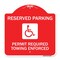 Signmission Reserved Parking Permit Required Towing Enforced W/ Graphic Alum Sign, 18" x 18", RW-1818-23057 A-DES-RW-1818-23057 - alternate 1